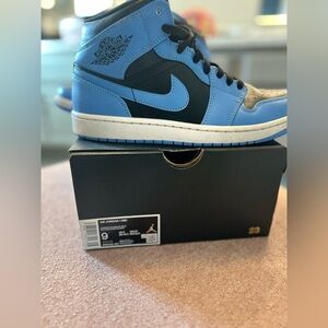 Air Jordan 1 Mid GS 'University Blue Black - Original Nike Box Included In Price